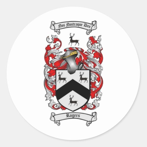 ROGERS Family Crest Classic Round Sticker