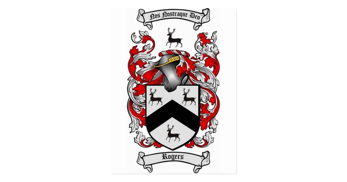 ROGERS Family Crest Postcard