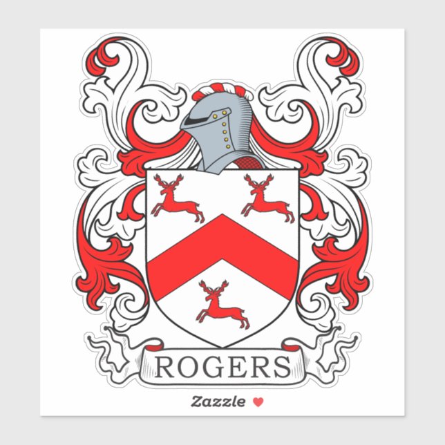 Rogers Family Crest Sticker (Sheet)