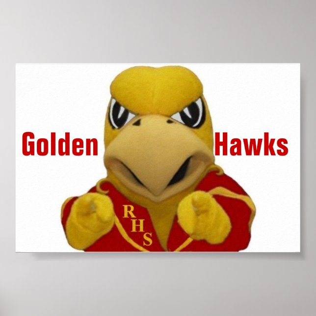 Rogers Golden Hawk Costumed Mascot Poster (Front)