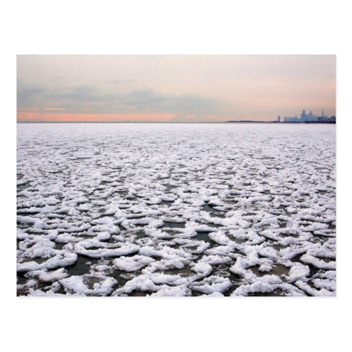 Rogers Park view of Lake Michigan in Winter Postcard | Zazzle.com