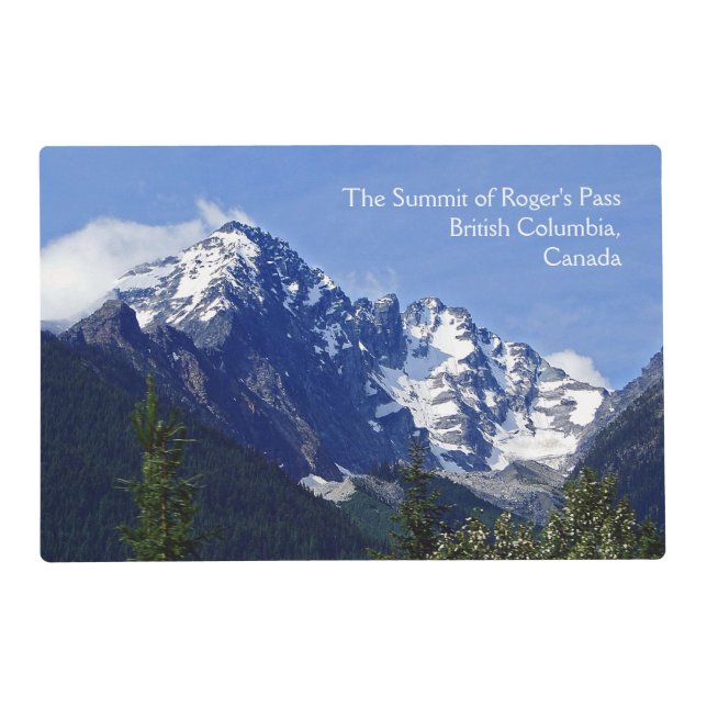 Roger's Pass Summit Laminated Placemat (Front)
