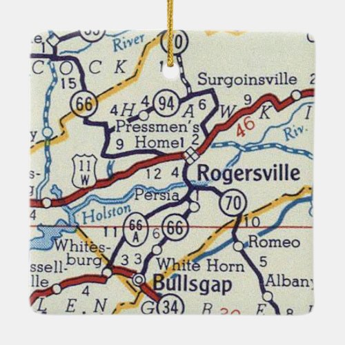 Rogersville TN Ceramic Ornament