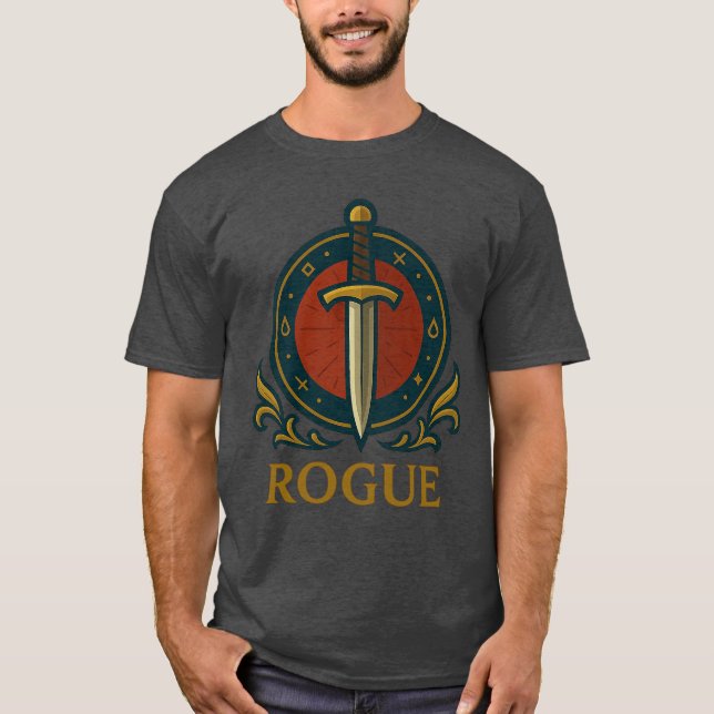 Rogue — Agility and Awareness in the Shadows T-Shirt (Front)