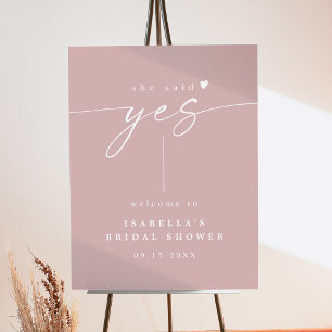 ROGUE Blush She Said Yes Bridal Shower Welcome Foam Board