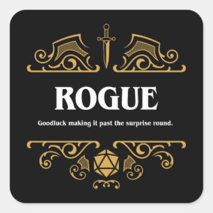 Rogue Class Tabletop RPG Gaming Square Sticker