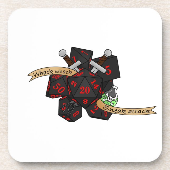 Rogue Dice Design Beverage Coaster (Front)