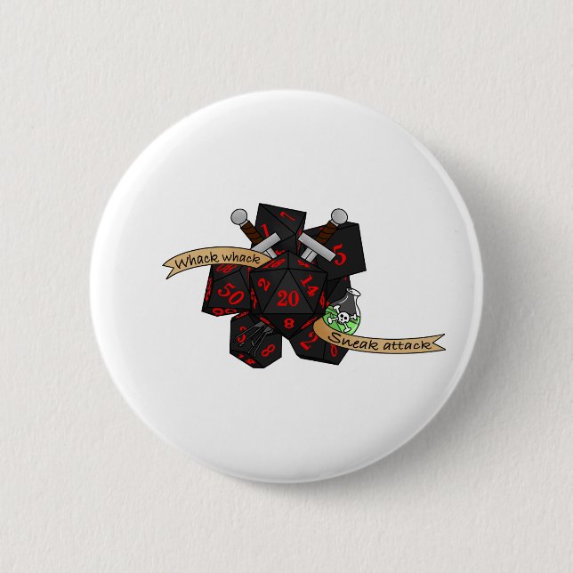 Rogue Dice Design Button (Front)