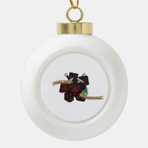 Rogue Dice Design Ceramic Ball Christmas Ornament