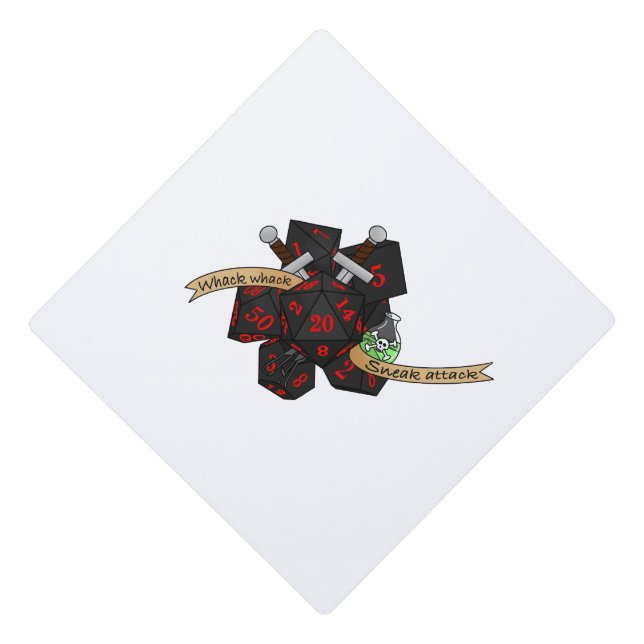Rogue Dice Design Graduation Cap Topper (Front)
