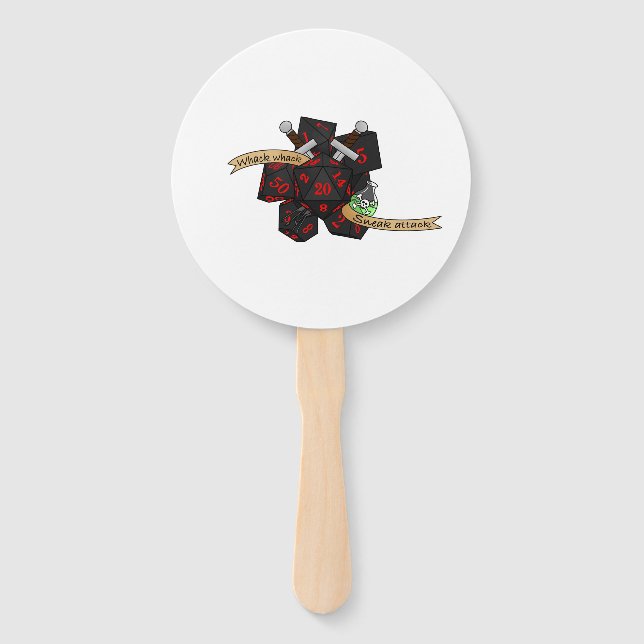 Rogue Dice Design Hand Fan (Front)