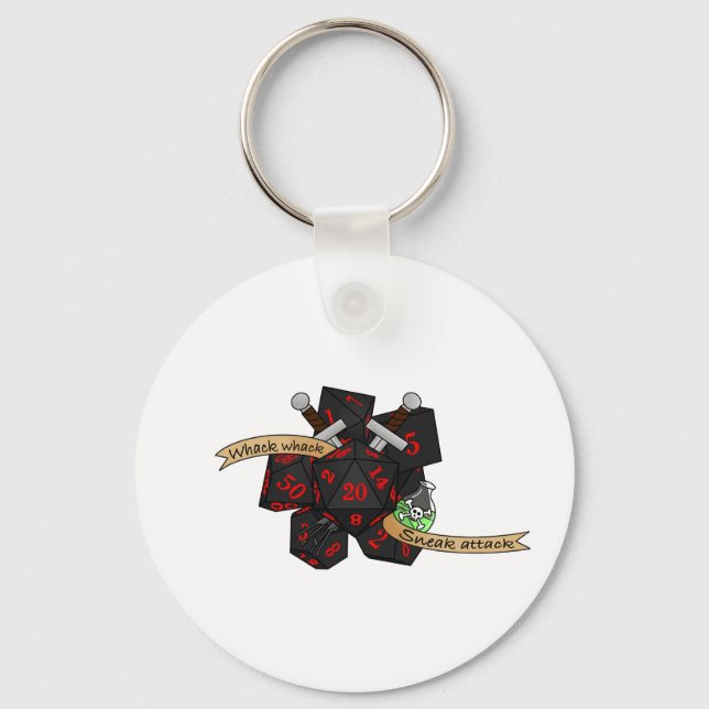 Rogue Dice Design Keychain (Front)