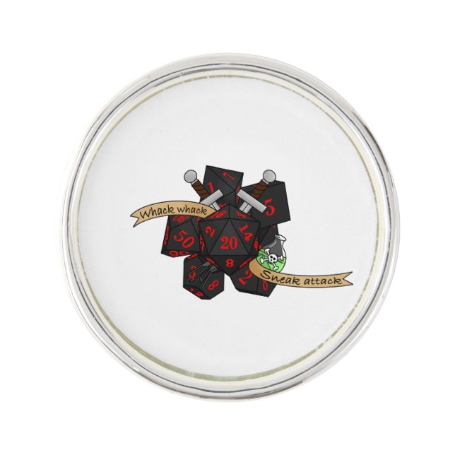 Rogue Dice Design Lapel Pin (Front)