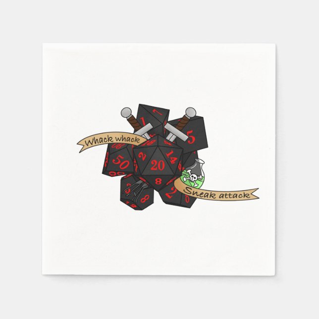 Rogue Dice Design Napkins (Front)