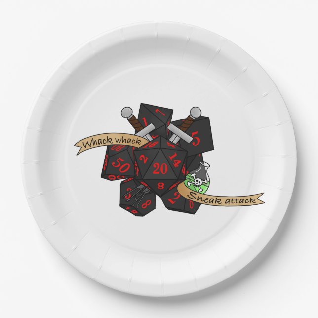 Rogue Dice Design Paper Plates (Front)