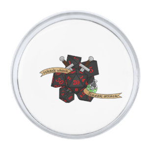 Rogue Dice Design Silver Finish Lapel Pin