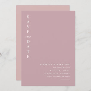 ROGUE Dusty Blush Pink Mauve Save the Date Invitation