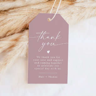 ROGUE Dusty Rose Blush Pink Thank You Favor Gift Tags