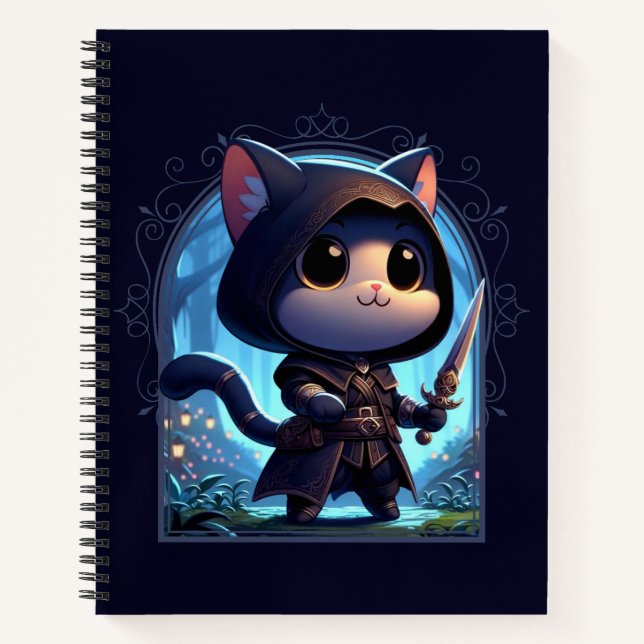 Rogue Feline Fantasy Adventure Notebook (Front)