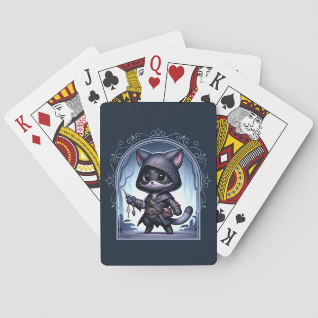 Rogue Feline Fantasy Adventure Poker Cards (Back)