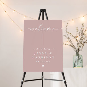 ROGUE Modern Dusty Rose Blush Pink Wedding Welcome Foam Board
