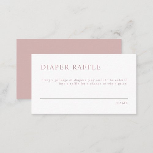ROGUE Modern Dusty Rose Pink Diaper Raffle Ticket