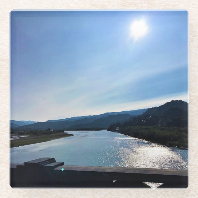 Rogue River, OR Glass Coaster (Front)