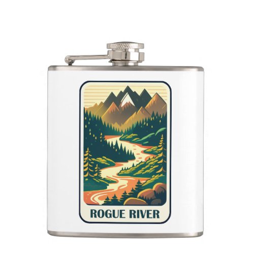 Rogue River Oregon Colors Flask