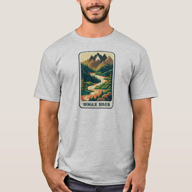 Rogue River Oregon Colors T-Shirt (Front)