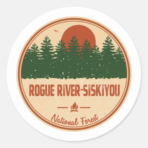 Rogue RiverSiskiyou National Forest Classic Round Sticker