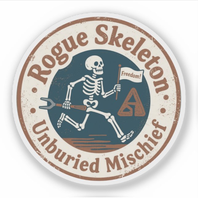 Rogue Skeleton Unburied Mischief Sticker (Front)