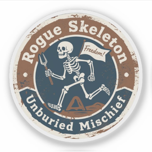 Rogue Skeleton's Archaeological Prank Sticker (Front)