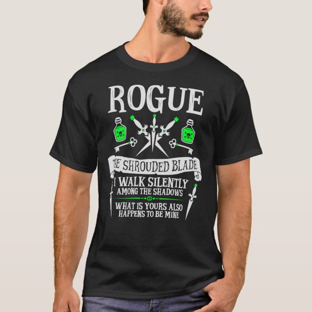 ROGUE, THE SHROUDED BLADE - Dungeons &amp; Dragons T-Shirt (Front)