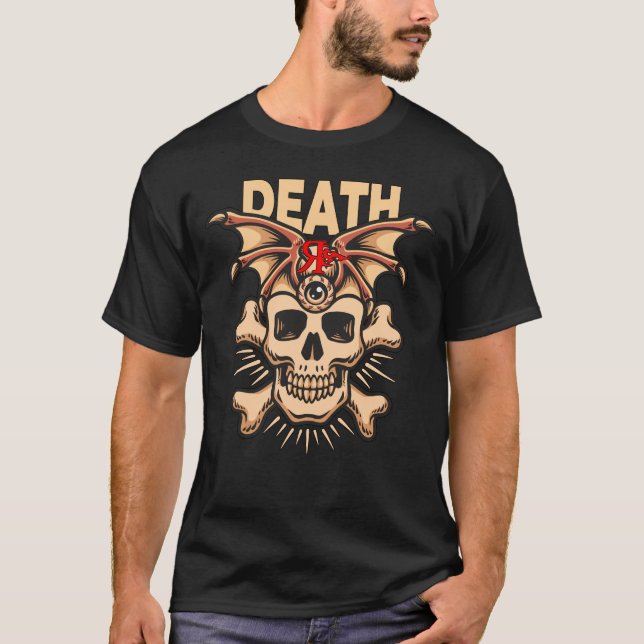 ROGUE VINTAGE DEATH TATTOO GRAFFITI ART T-SHIRT (Front)