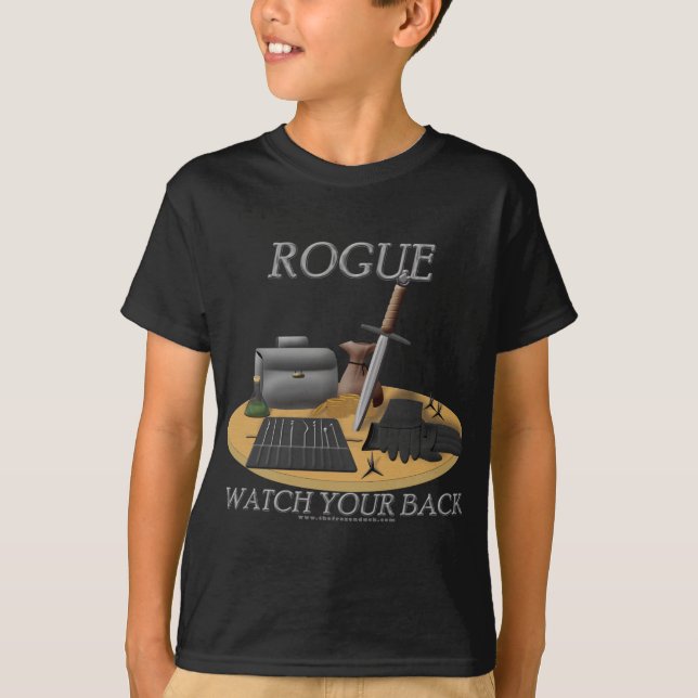 Rogue: Watch Your Back T-Shirt (Front)
