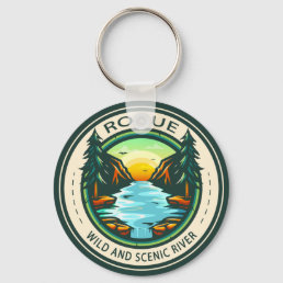 Rogue Wild and Scenic River Badge  Keychain