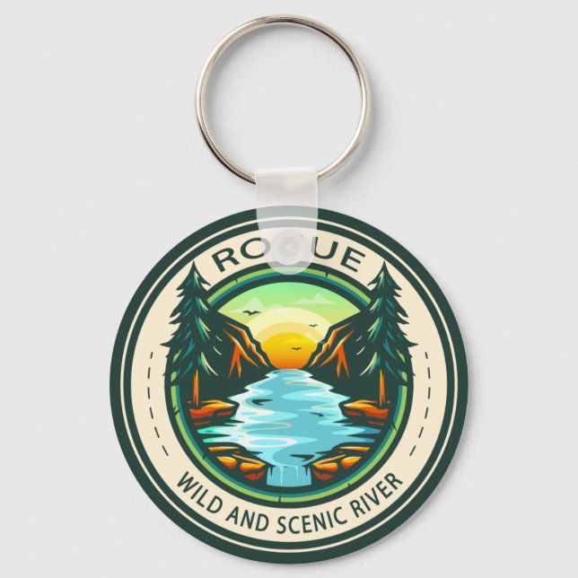 Rogue Wild and Scenic River Badge  Keychain (Front)