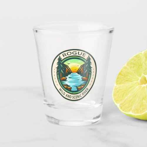 Rogue Wild and Scenic River Badge Shot Glass