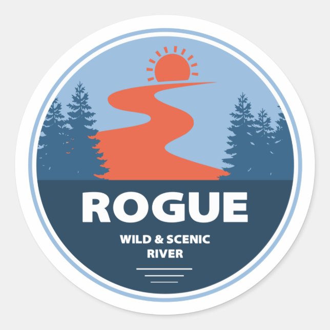 Rogue Wild And Scenic River Classic Round Sticker (Front)