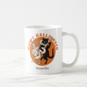 Roguish black cat and rabbit CC1053 Halloween Coffee Mug