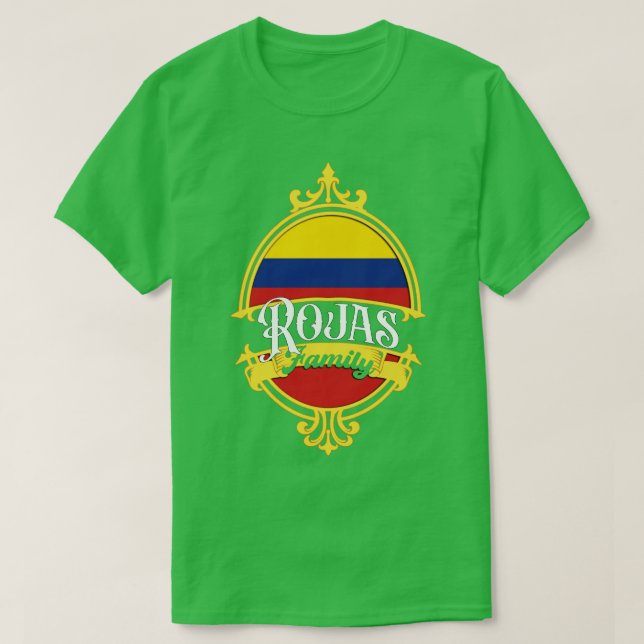 Rojas Family Colombia flag T-Shirt (Design Front)
