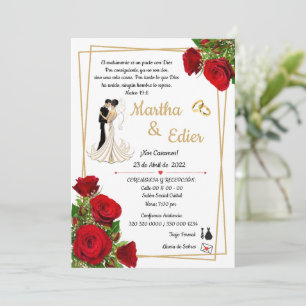 Rojas Romantica Novios Invitation Wedding