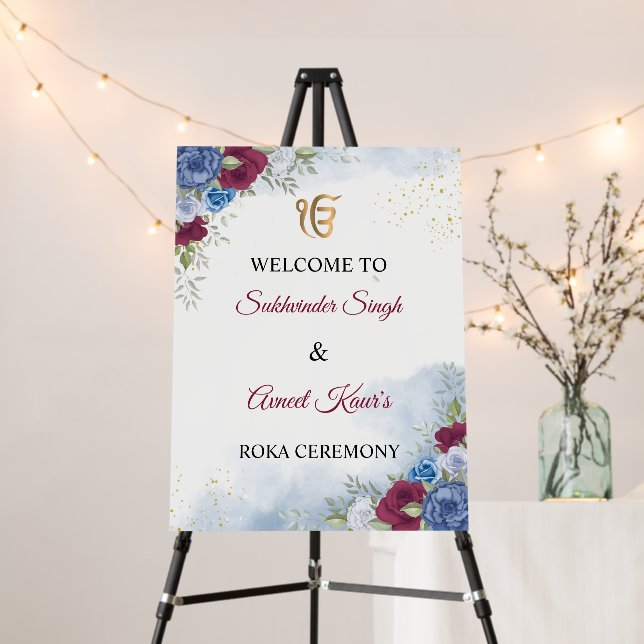 Roka Ceremony Welcome Board , Engagement Sign (In Situ (Stand))