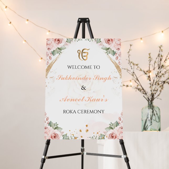 Roka Ceremony Welcome Sign, Engagement Board (In Situ (Stand))
