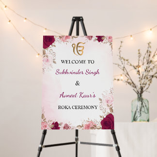 Roka Ceremony Welcome Sign , Engagement board