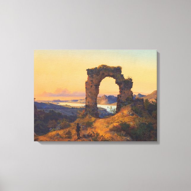 Roland's Arch (by Andreas Achenbach) Canvas Print (Front)