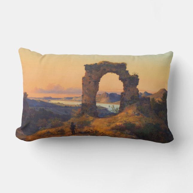 Roland's Arch (by Andreas Achenbach) Lumbar Pillow (Front)