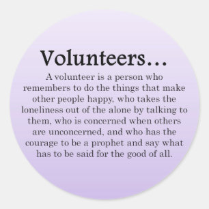 Role of Volunteers Classic Round Sticker