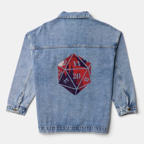 Role Playing Game RPG Dice with dragon role playin Denim Jacket