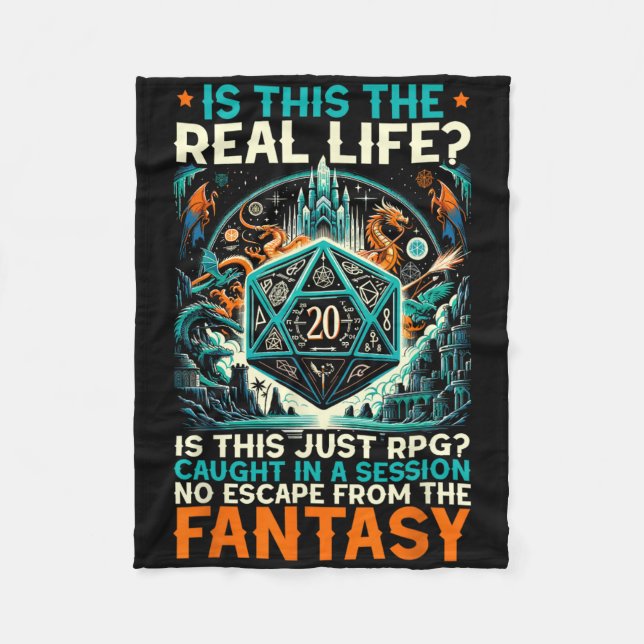 Role Playing Game Rpg Master D20 Tabletop Funny Rp Fleece Blanket (Front)